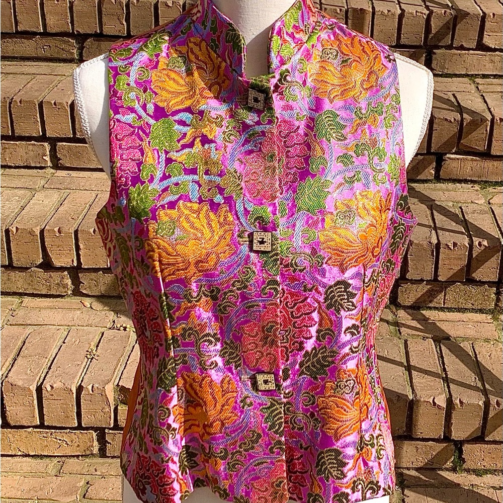 Runway 💕💕  Silk Zuzka Fabricology New York Vest, Lg 💕💕 - Picture 3 of 11